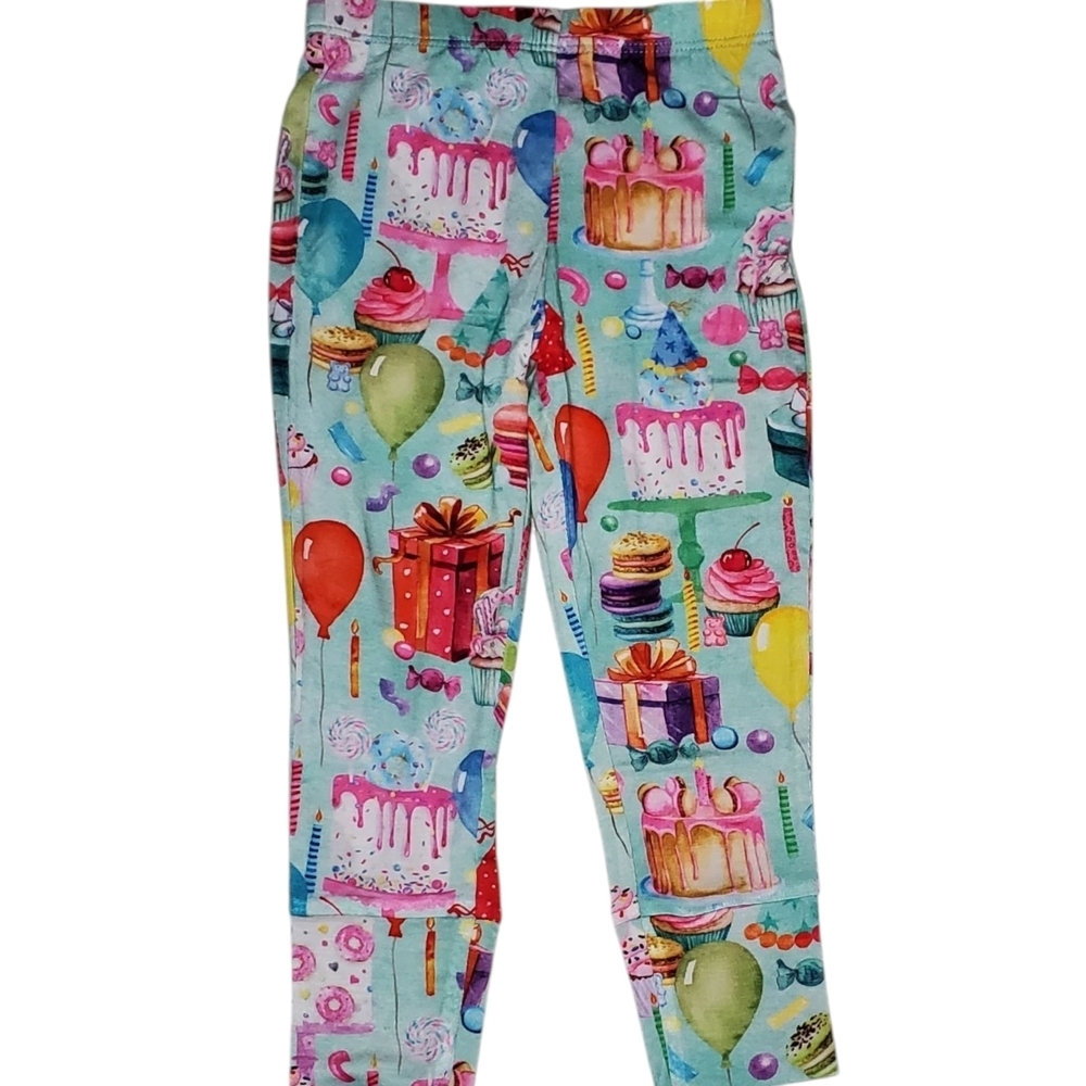 Posh Peanut Pajama Bottoms Leggings Birthday Cake Baby Girls 18-24 Months